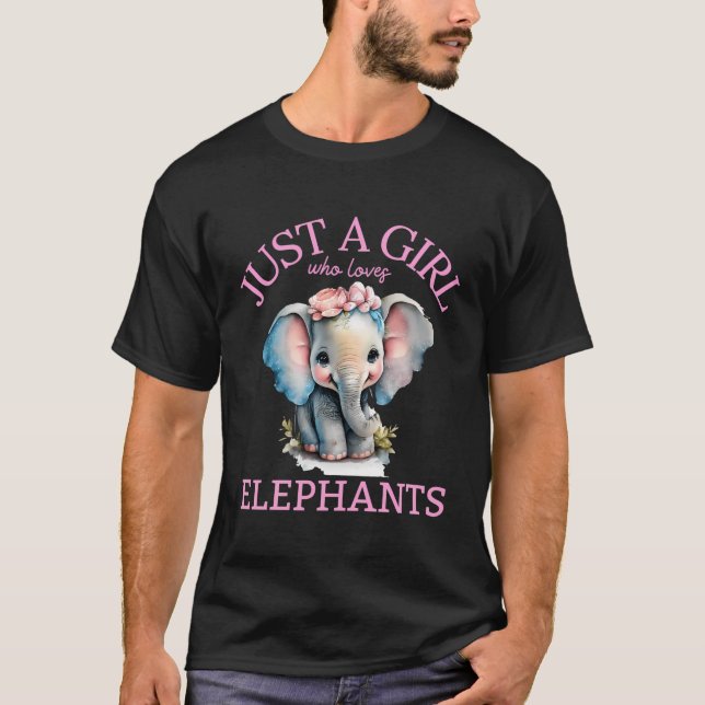 Bara en flicka som Kärlek Elephants Baby Elephant T Shirt (Framsida)