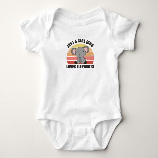 Bara en flicka som Kärlek Elephants Cute Animals G T Shirt (Framsida)
