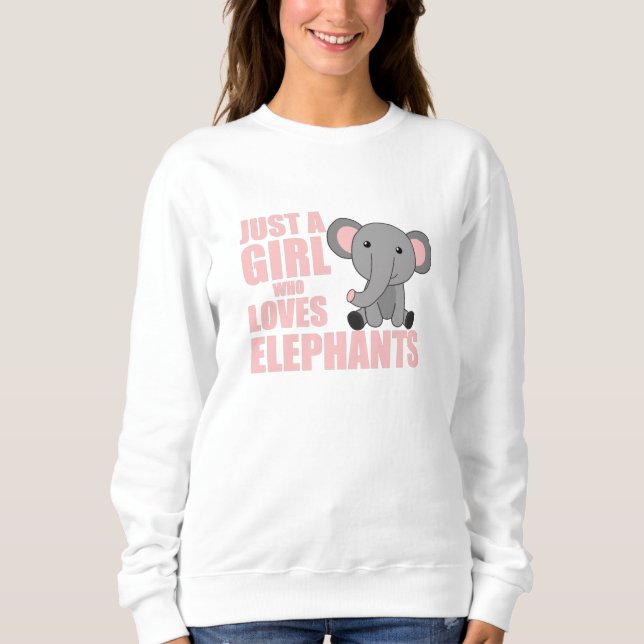 Bara en flicka som Kärlek Elephants Cute Animals R T Shirt (Framsida)