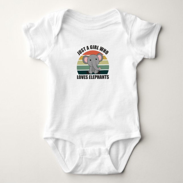 Bara en flicka som Kärlek Elephants Cute Animals T Shirt (Framsida)