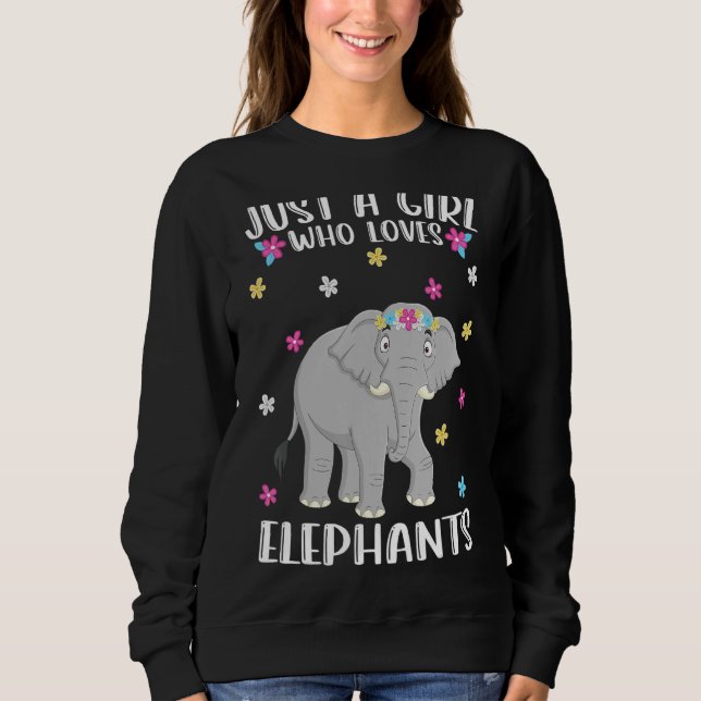 Bara en flicka som Kärlek Elephants Cute Elephant T Shirt (Framsida)