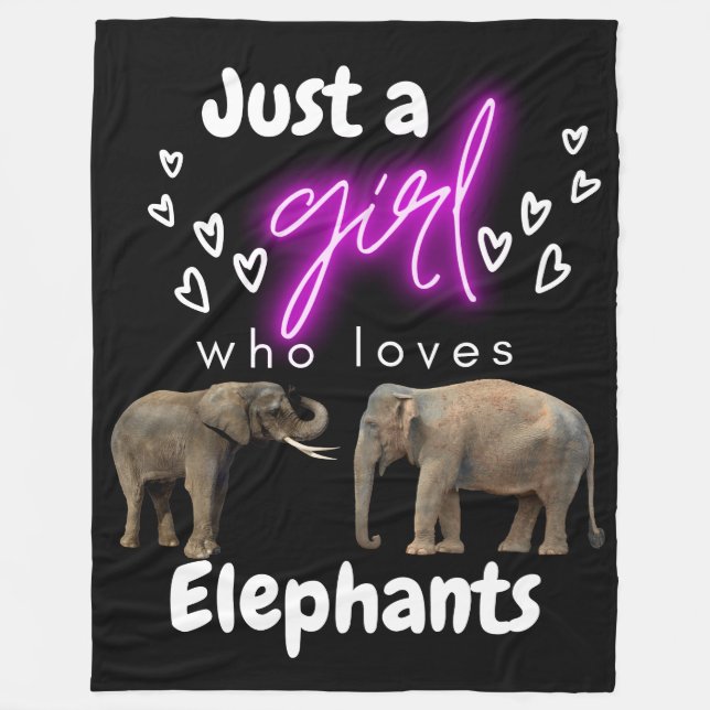 Bara en flicka som Kärlek Elephants Fleece Blanket (Framsidan)