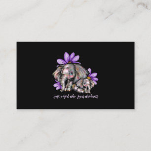 Bara en flicka som Kärlek Elephants Flower Animal Visitkort