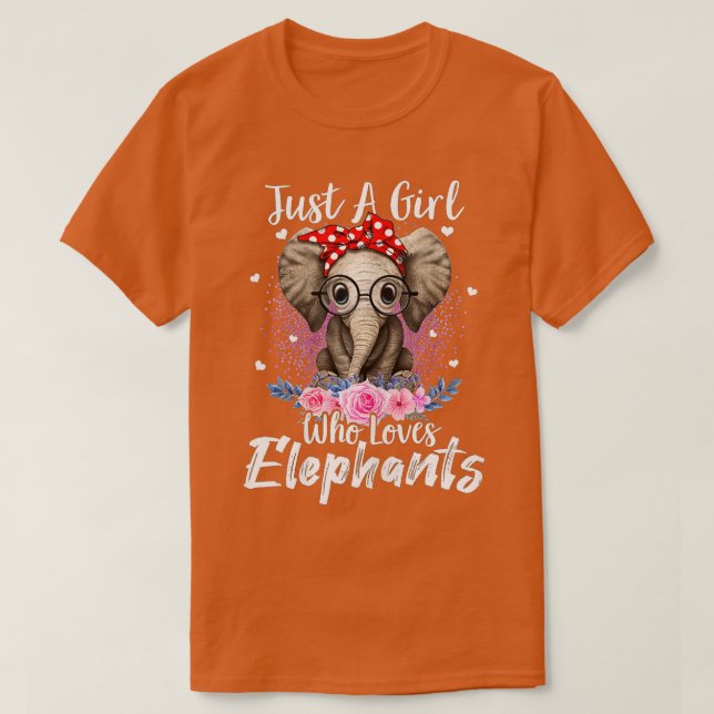 Bara en flicka som Kärlek Elephants Funny Elephant T Shirt (Design framsida)