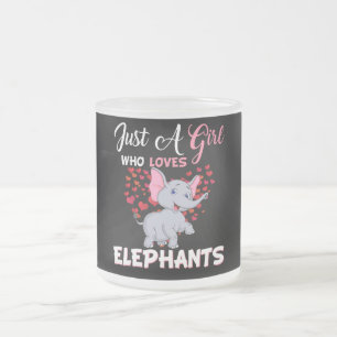 Bara en flicka som Kärlek Elephants Gifts Frostad Glasmugg