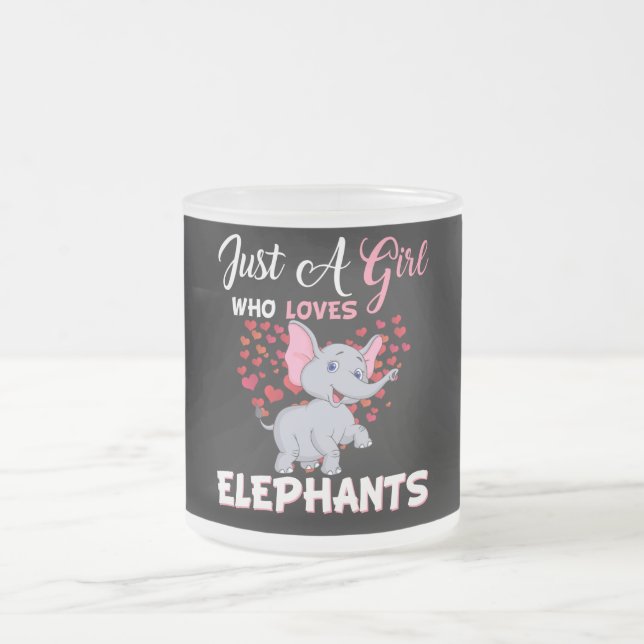 Bara en flicka som Kärlek Elephants Gifts Frostad Glasmugg (Center)