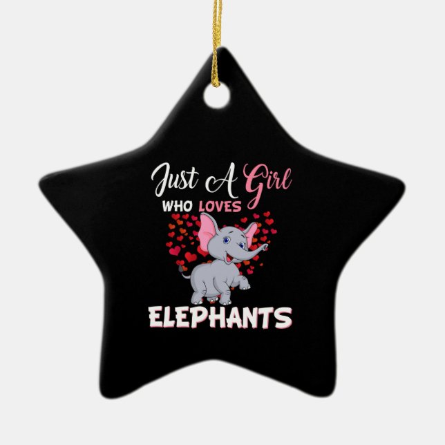 Bara en flicka som Kärlek Elephants Gifts Julgransprydnad Keramik (Framsidan)