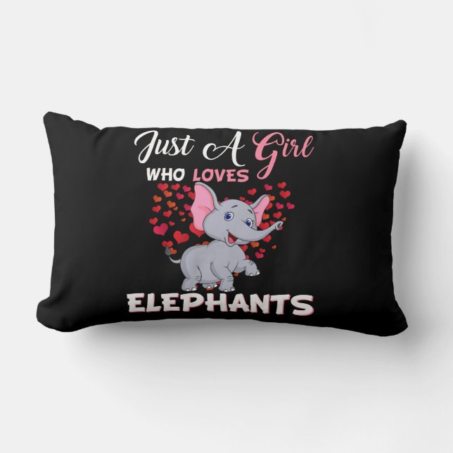 Bara en flicka som Kärlek Elephants Gifts Lumbarkudde (Framsida)
