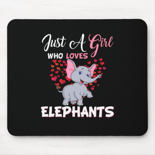 Bara en flicka som Kärlek Elephants Gifts Musmatta (Framsidan)