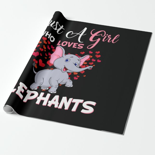 Bara en flicka som Kärlek Elephants Gifts Presentpapper (Utrullad)