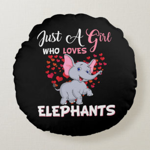 Bara en flicka som Kärlek Elephants Gifts Rund Kudde