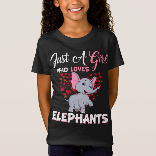 Bara en flicka som Kärlek Elephants Gifts T Shirt (Framsida)