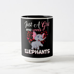 Bara en flicka som Kärlek Elephants Gifts Två-Tonad Mugg