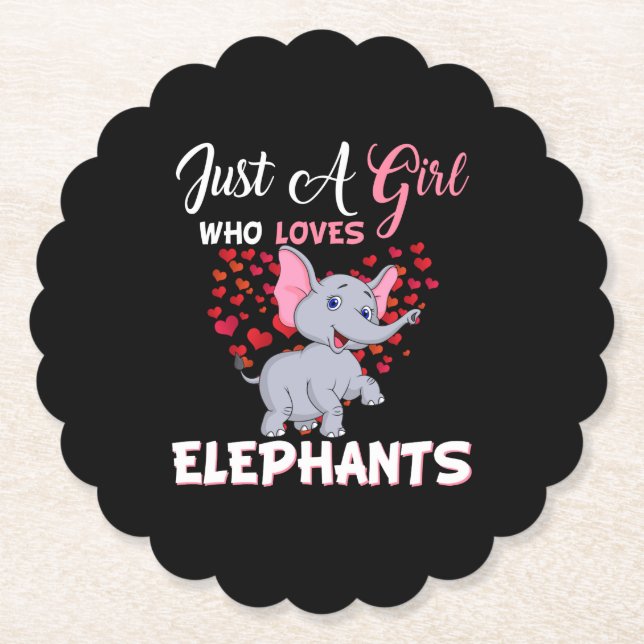 Bara en flicka som Kärlek Elephants Gifts Underlägg Papper (Framsida)