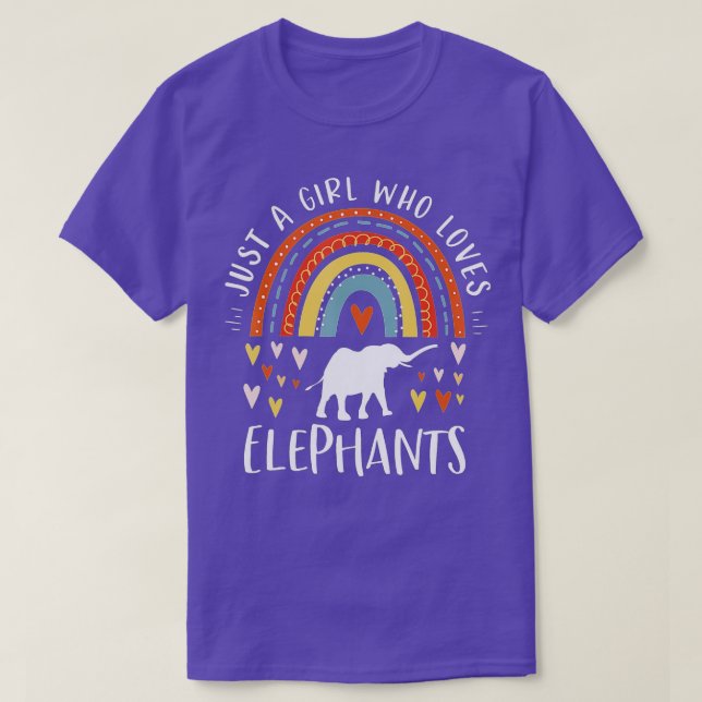 Bara en flicka som Kärlek Elephants Rainbow Gifts  T Shirt (Design framsida)