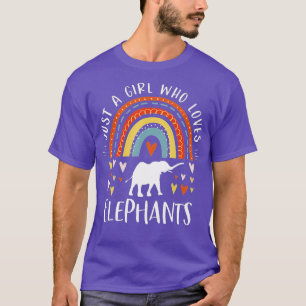 Bara en flicka som Kärlek Elephants Rainbow Gifts T Shirt