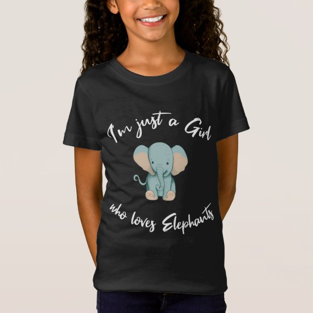 Bara en flicka som kärlek elephants söta t shirt (Framsida)