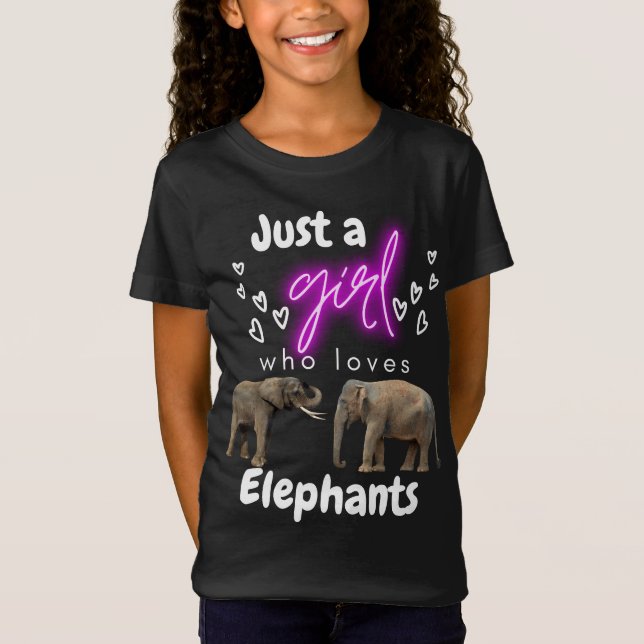 Bara en flicka som Kärlek Elephants T-Shirt (Framsida)