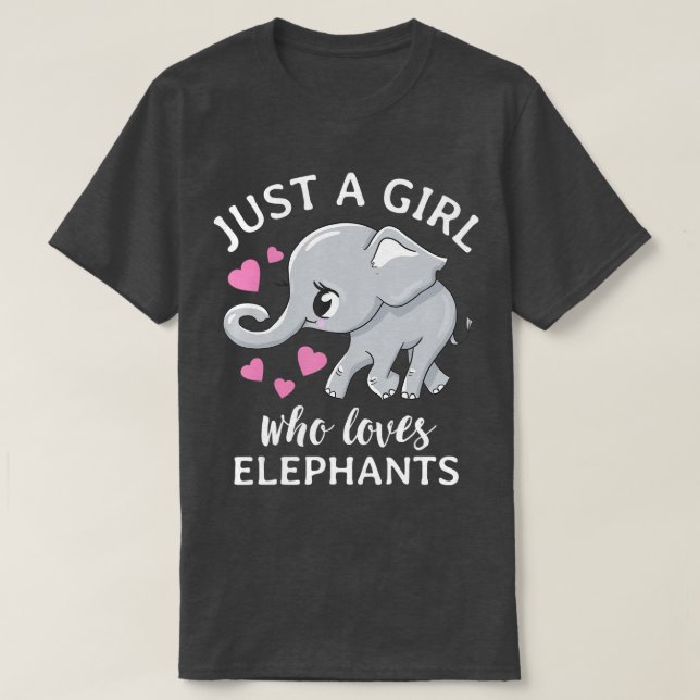 Bara en flicka som Kärlek Elephants T Shirt (Design framsida)