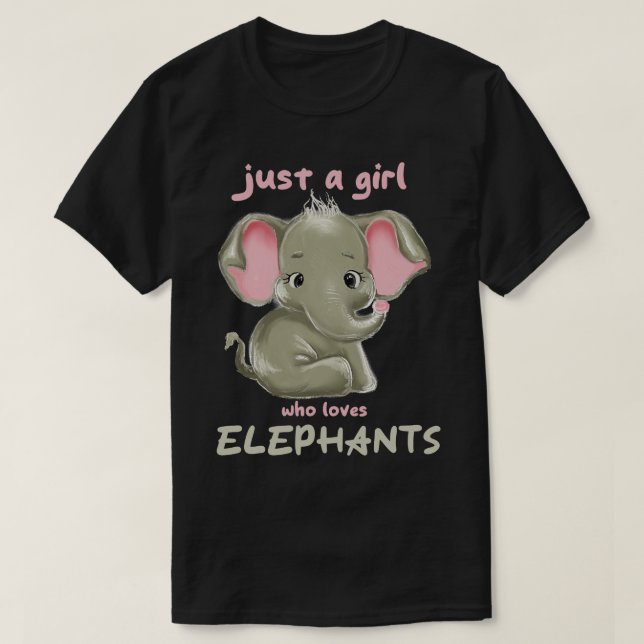 Bara en flicka som Kärlek Elephants T Shirt (Design framsida)