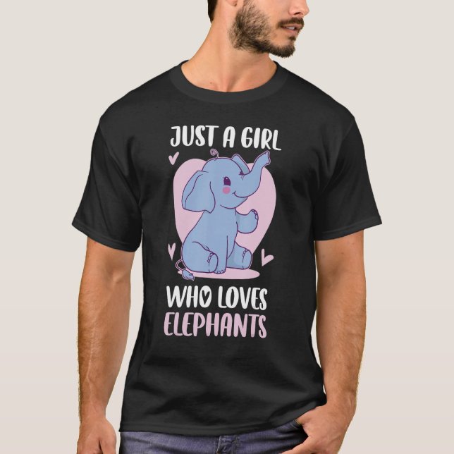 Bara en flicka som Kärlek Elephants T Shirt (Framsida)