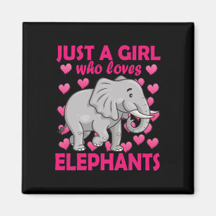 Bara en flicka som Kärlek Elephants Zoo Elephant C Magnet