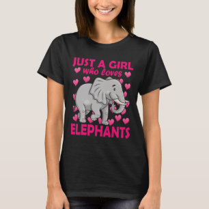 Bara en flicka som Kärlek Elephants Zoo Elephant C T Shirt
