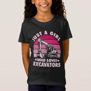 Bara en flicka som Kärlek Excavators Retro Excavat T Shirt