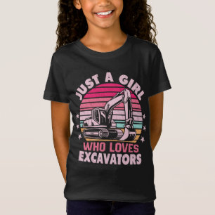 Bara en flicka som Kärlek Excavators Retro Excavat T Shirt