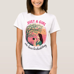Bara en flicka som Kärlek Fågelskådning Sunset Art T Shirt