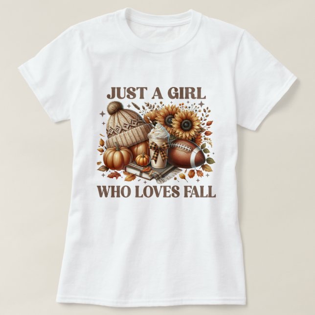 Bara en flicka som Kärlek Fall Womans T-shirt (Design framsida)