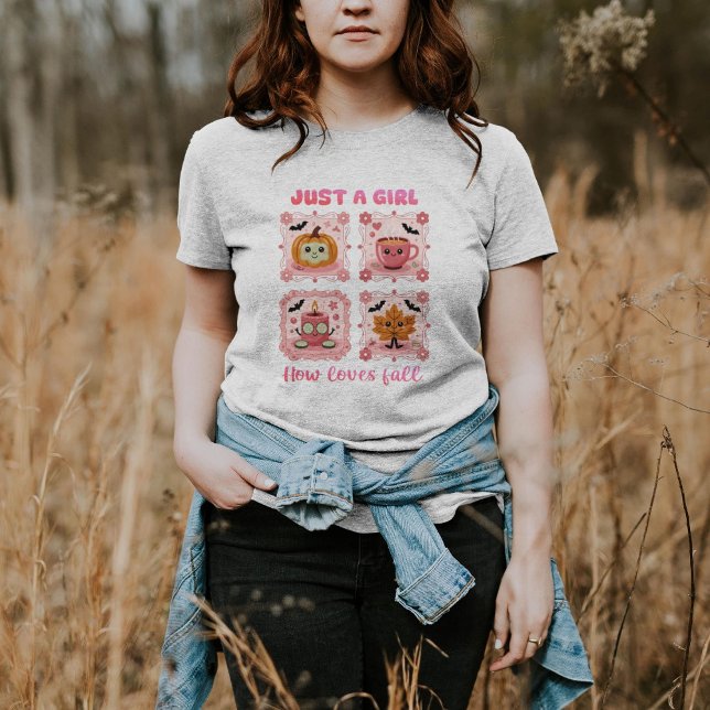 Bara en flicka som Kärlek faller - Cute Hösten T Shirt (Skapare uppladdad)