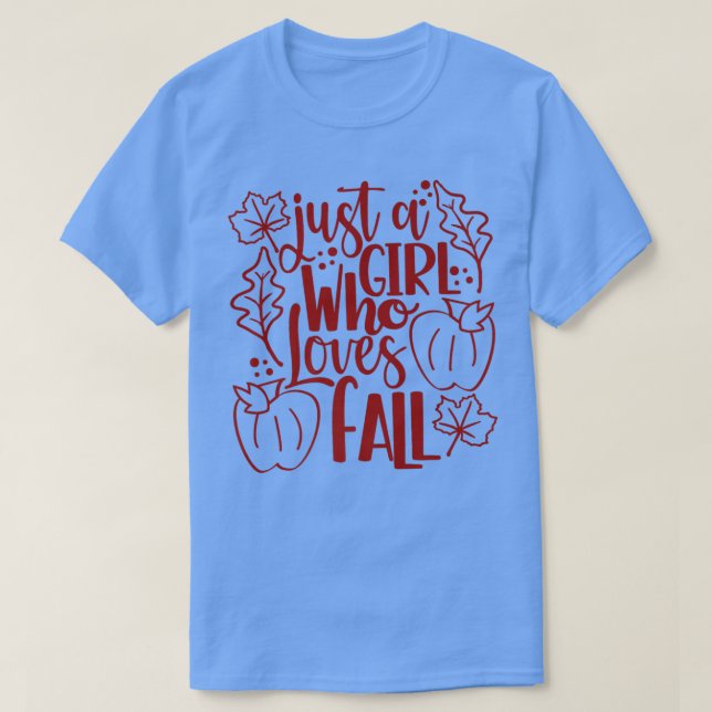 Bara en flicka som Kärlek faller med Pumpkin Spice T Shirt (Design framsida)