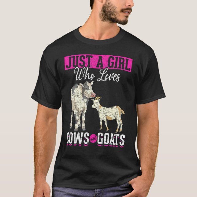 Bara en flicka som Kärlek får och getter får husdj T Shirt (Framsida)