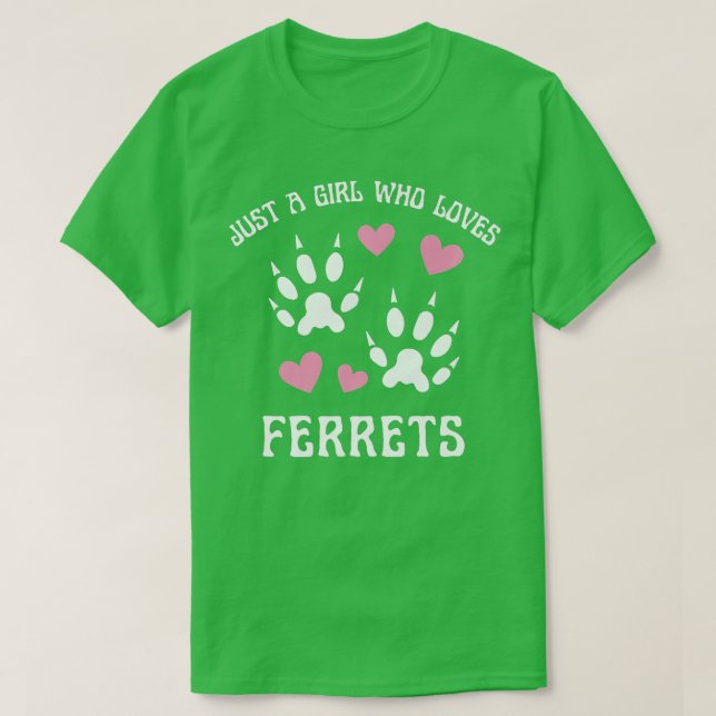 Bara en flicka som Kärlek Ferrets kvinna är kvinna T Shirt (Design framsida)