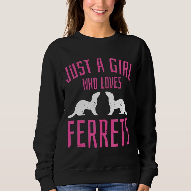 Bara en flicka som Kärlek Ferrets Päls Fanatic Ide T Shirt (Framsida)
