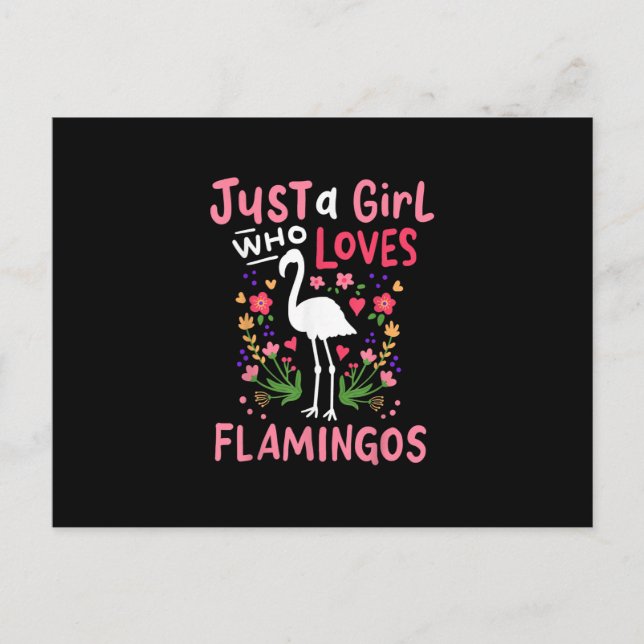 Bara en flicka som Kärlek Flamingo Inbjudan Vykort (Framsida)