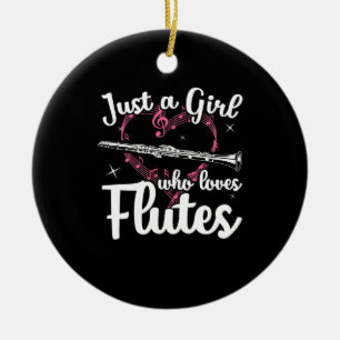 Bara en flicka som Kärlek Flutes Julgransprydnad Keramik