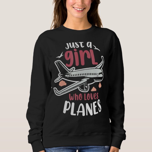 Bara en flicka som Kärlek Flygplan framtida pilote T Shirt (Framsida)