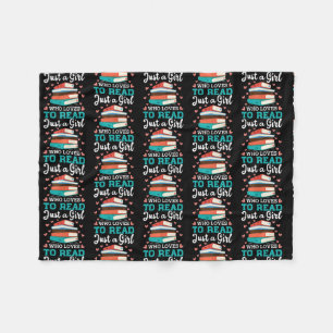 Bara en flicka som Kärlek för att läsa Bok Mask Fleecefilt