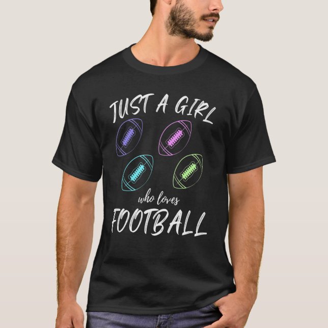 Bara en flicka som Kärlek fotboll idrottar tema T Shirt (Framsida)