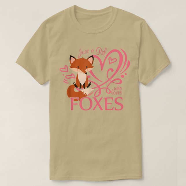 Bara en flicka som Kärlek Foxar, klämmer djuret Äl T Shirt (Design framsida)