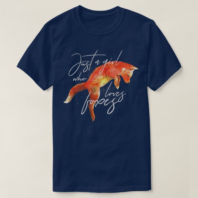 Bara en flicka som Kärlek Foxes Art Fox Animal Wo T Shirt (Design framsida)