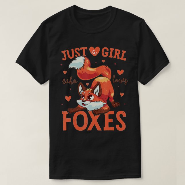 Bara en flicka som Kärlek Foxes Art Fox Women T Shirt (Design framsida)