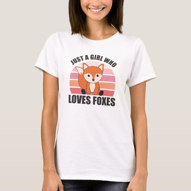 Bara en flicka som Kärlek Foxes, en fin räv T Shirt (Framsida)