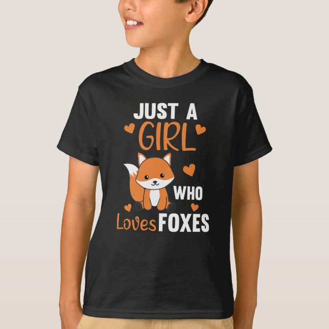 Bara en flicka som Kärlek Foxes, en fin räv T Shirt (Framsida)