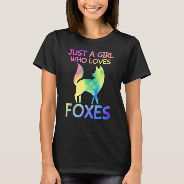 Bara en flicka som Kärlek Foxes Funny Fox Älskare  T Shirt (Framsida)