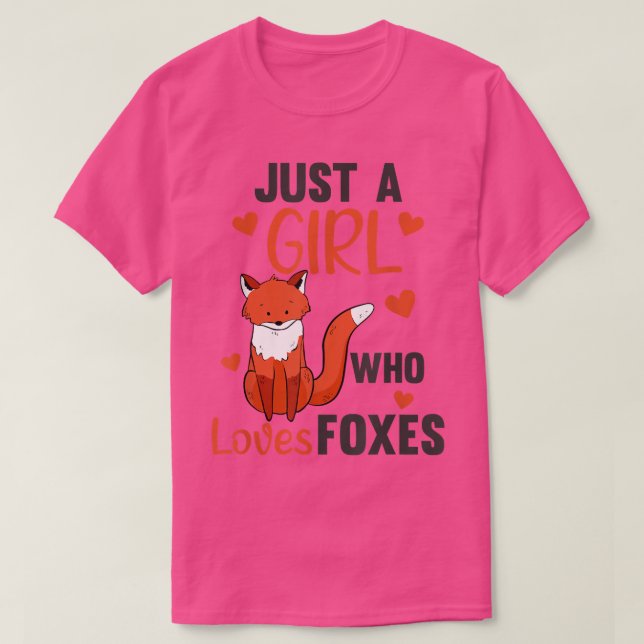 Bara en flicka som Kärlek Foxes Funny Foxes Cute A T Shirt (Design framsida)