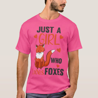 Bara en flicka som Kärlek Foxes Funny Foxes Cute A T Shirt