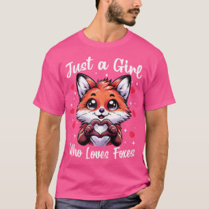 Bara en flicka som Kärlek Foxes Kawaii Anime Fox H T Shirt